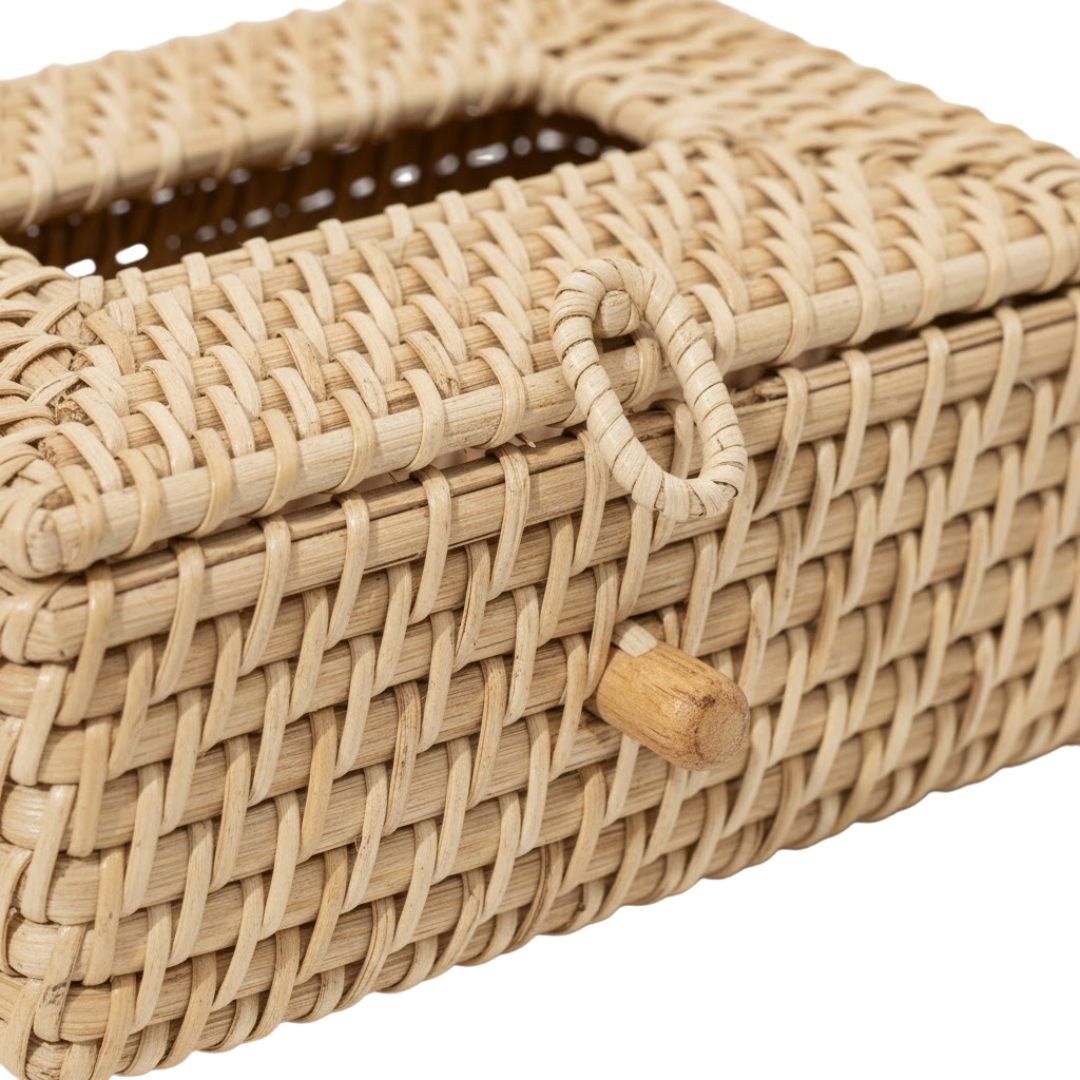 Artisanal Rattan Tissue Box